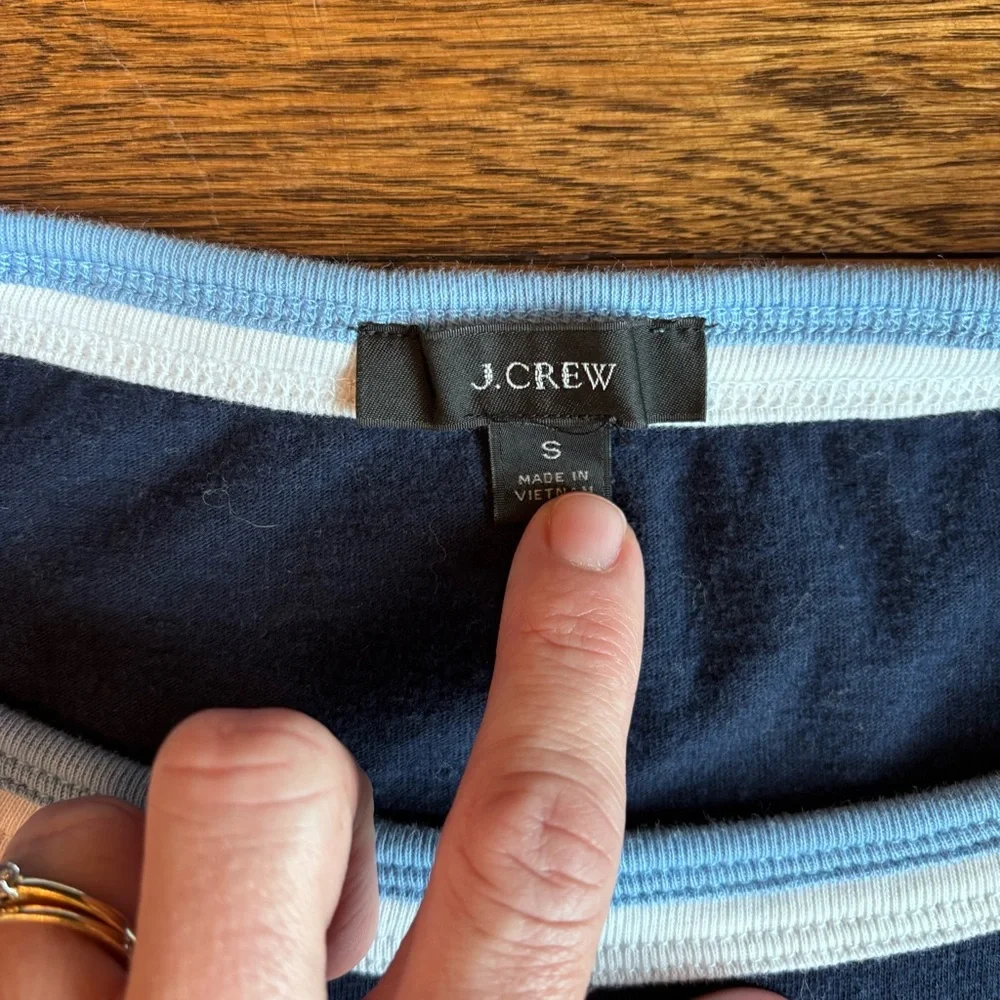 J. Crew Ringer Tee - Size Small Navy